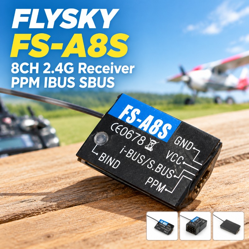 Mini Drone - FS-A8S 2.4G 8CH Mini RC-ontvanger, ondersteunt