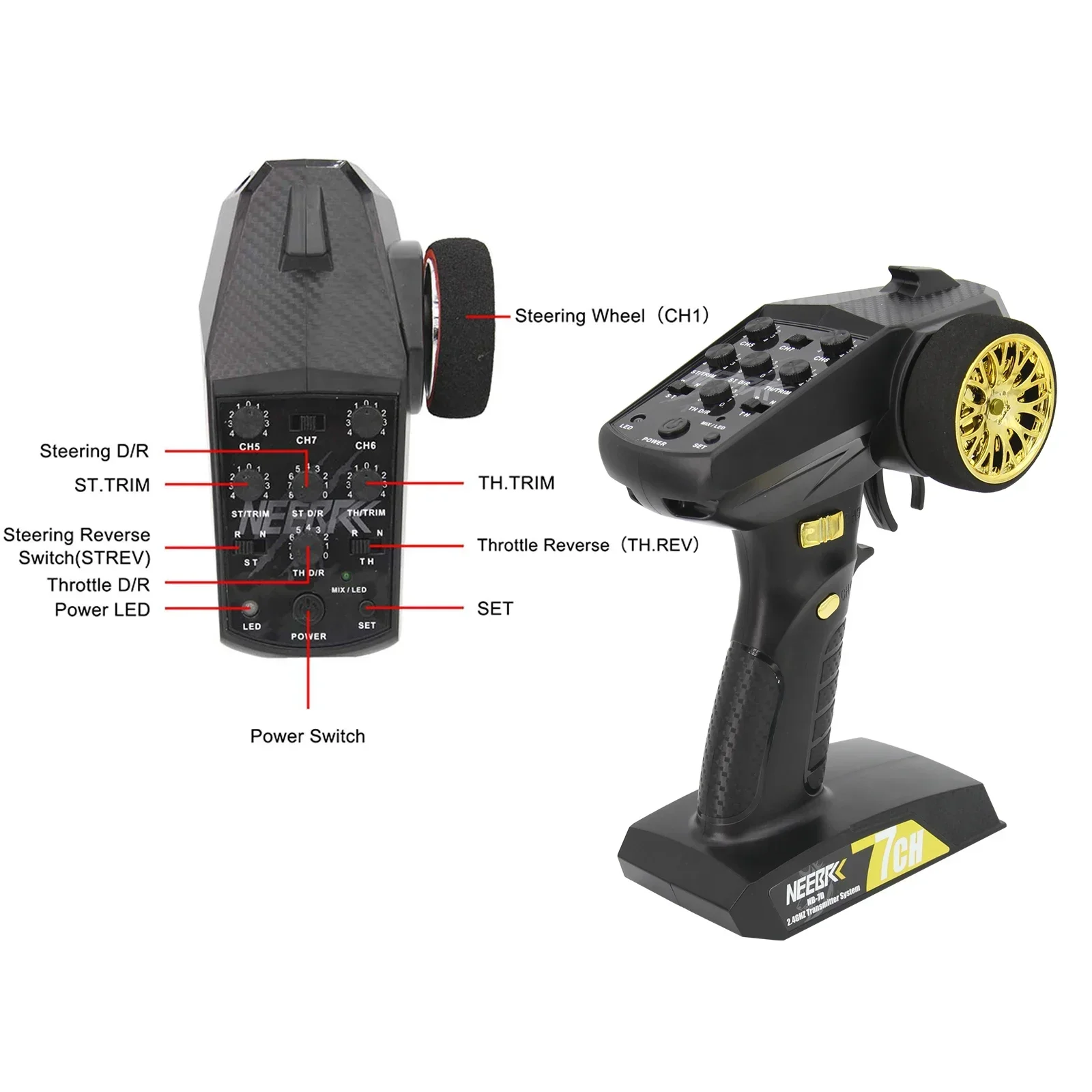 NEEBRC 7CH 2,4 Ghz radiosystee - Radio Transmitter 2.4Ghz recensie en prijs