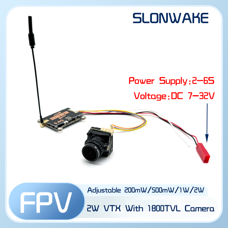 SLONWAKE 5.8G 56CH 2W zender V - Fpv Camera recensie en prijs