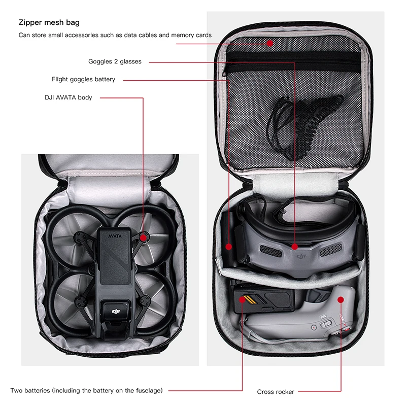 Draagbare hoes Dubbellaags ops - Drone Goggles Dji recensie en prijs