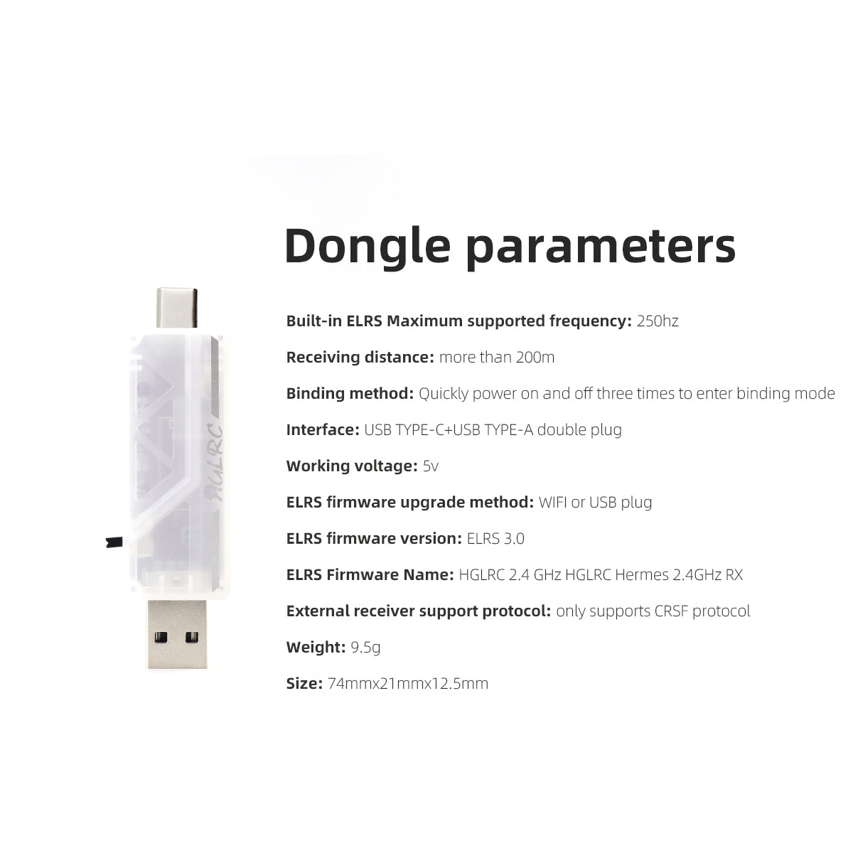 HGLRC draadloze dongle ELRS 2, - Radio Transmitter 2.4Ghz recensie en prijs