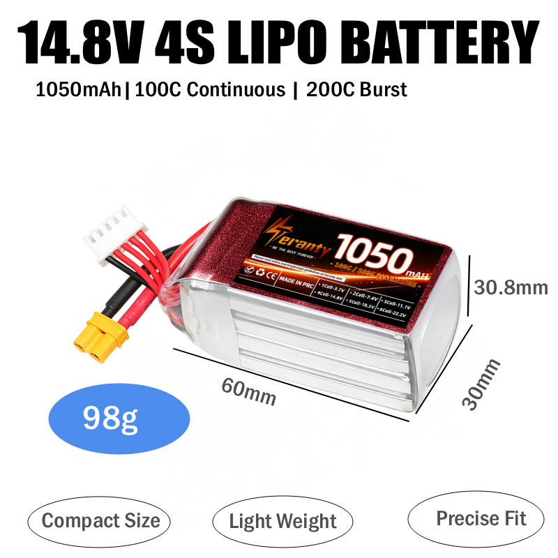 2PCS 1050mAh 2S 3S 4S RC Lipo  - Lipo Battery 4S recensie en prijs