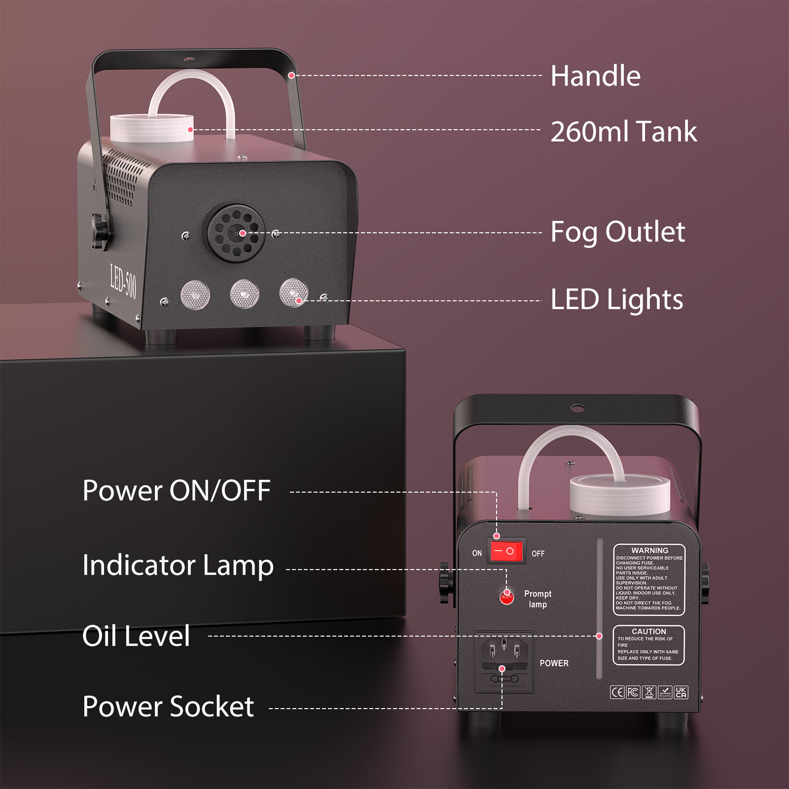 U'King 500 W Rookmachine RGB 3 - Smoke Stopper recensie en prijs
